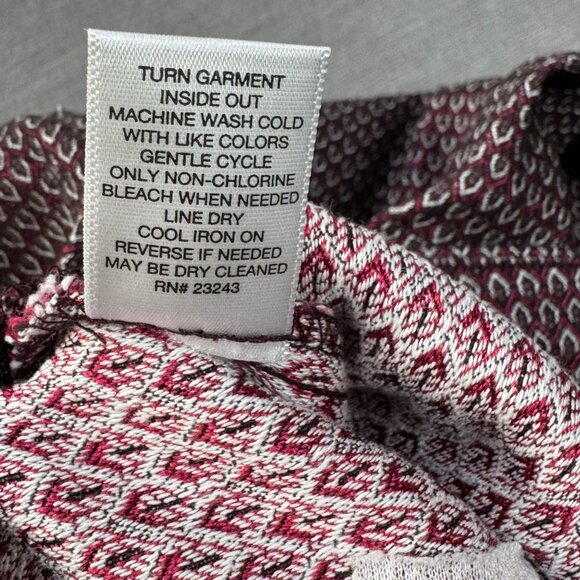 7th Avenue Design Studio New York & Company Women Patterned Maroon/Black Stretch - Picture 7 of 14